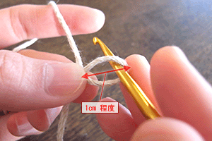 糸の輪の作り目：STEP 11/20