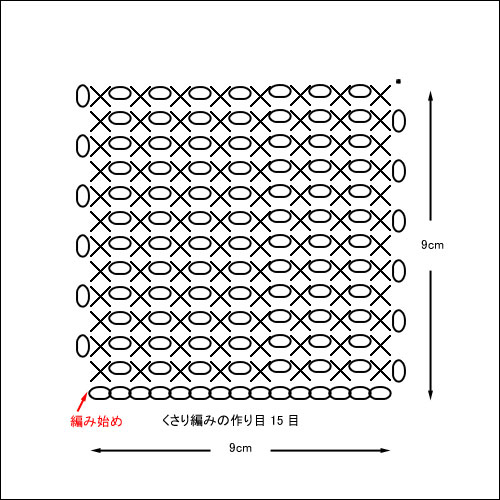 コースター（くさり編みとこま編み）の無料編み図