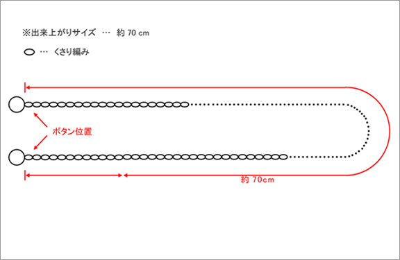 ラリエットの無料編み図