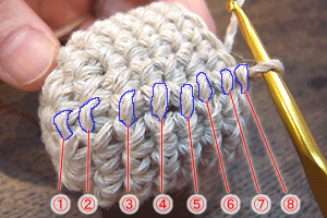 こま編みのかご：STEP 45/63