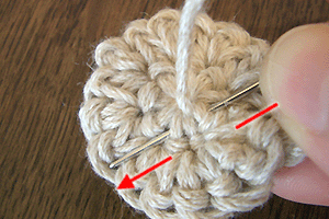 こま編みのモチーフ：STEP 39/41