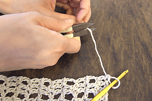 長編みのストール：STEP 47/48
